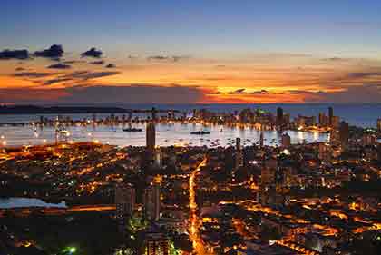 Cartagena, Colombia at night